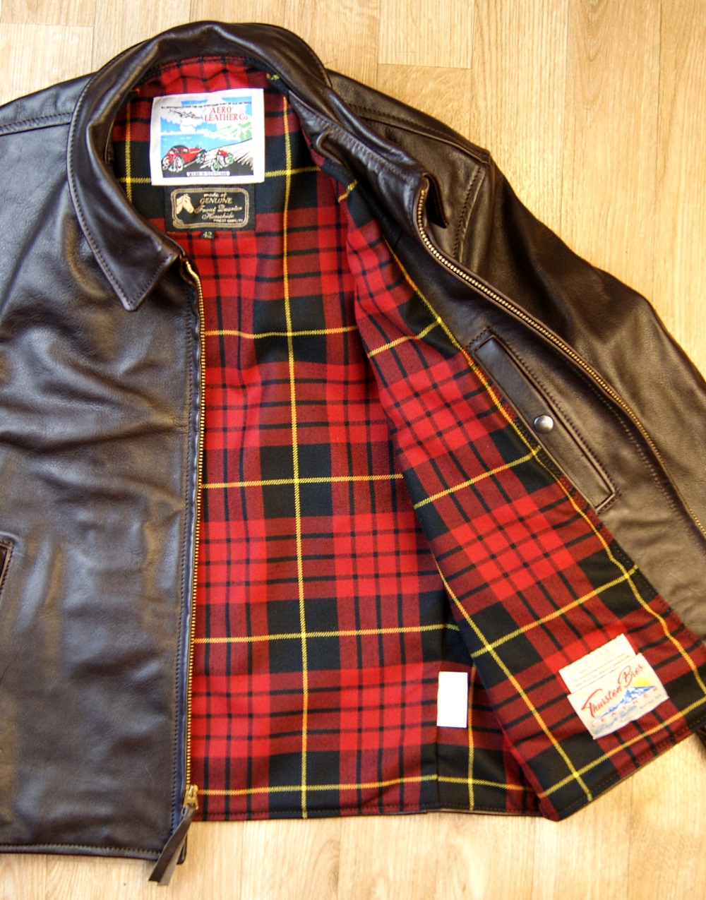 Aero Sheene Dark Seal Horsehide TV3 MacQueen Modern tartan lining.jpg