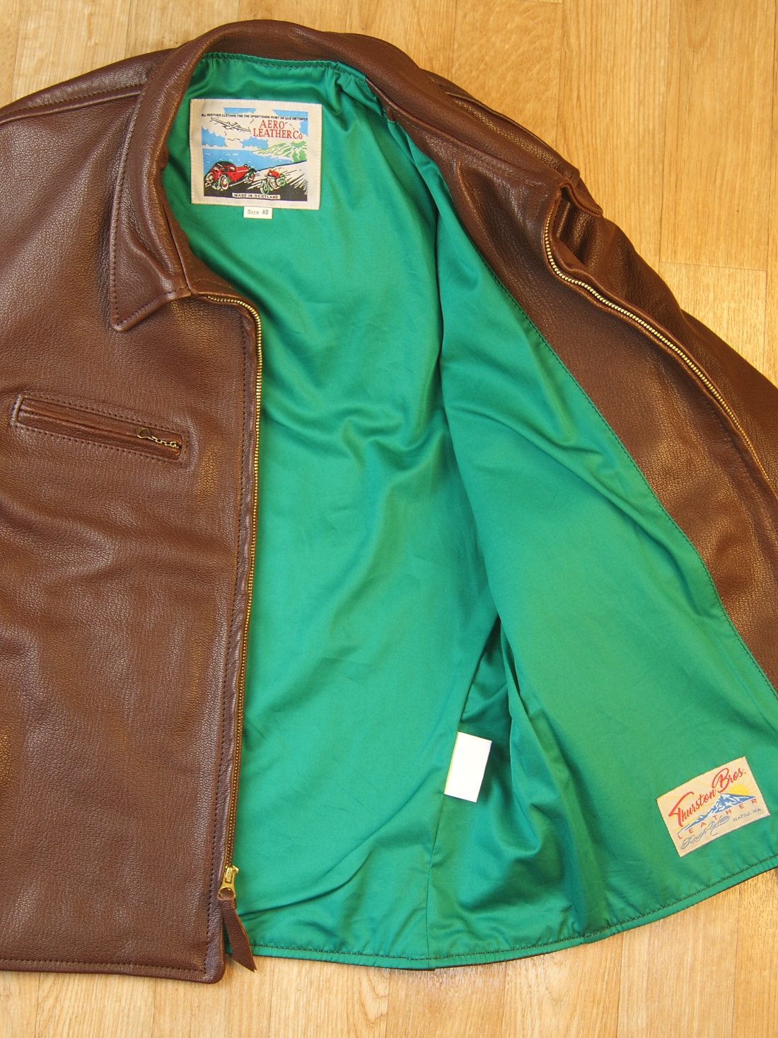 Aero Sheene Russet Goatskin emerald cotton sateen lining.jpg