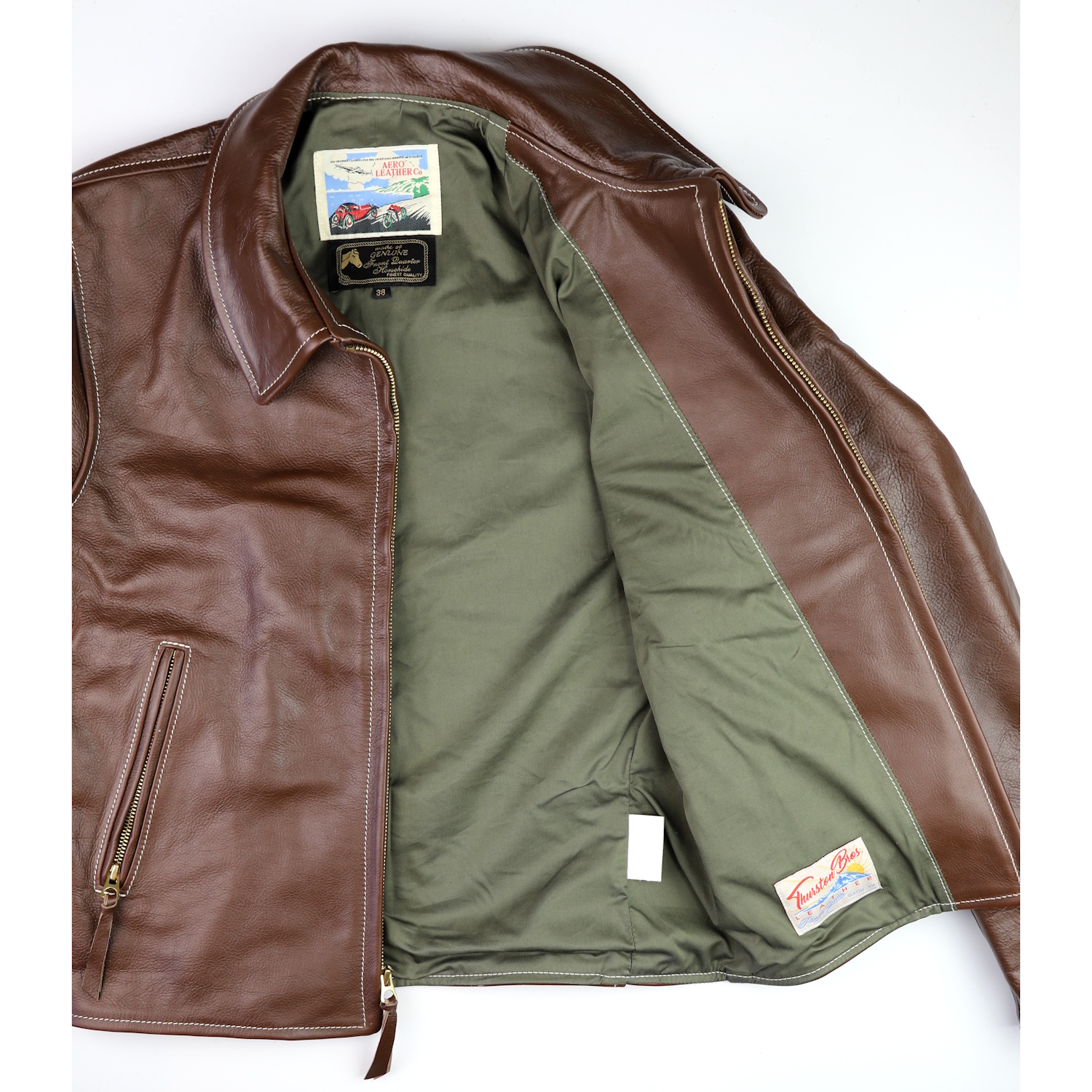 Aero Sheene Seal Vicenza Horsehide RE1 olive cotton sateen lining.jpg