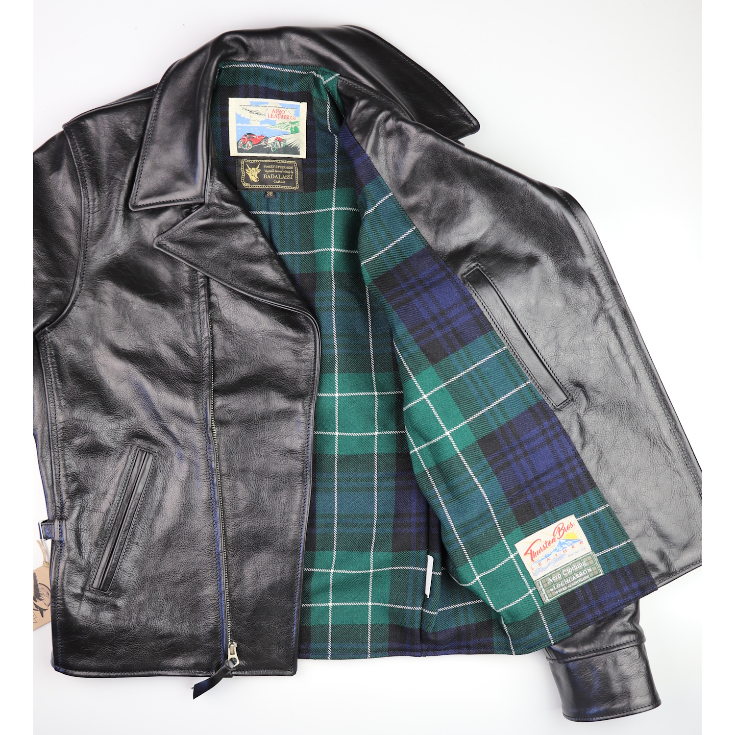 Aero STF Bootlegger Black Badalassi DH6 Abercrombie Modern tartan lining.jpg