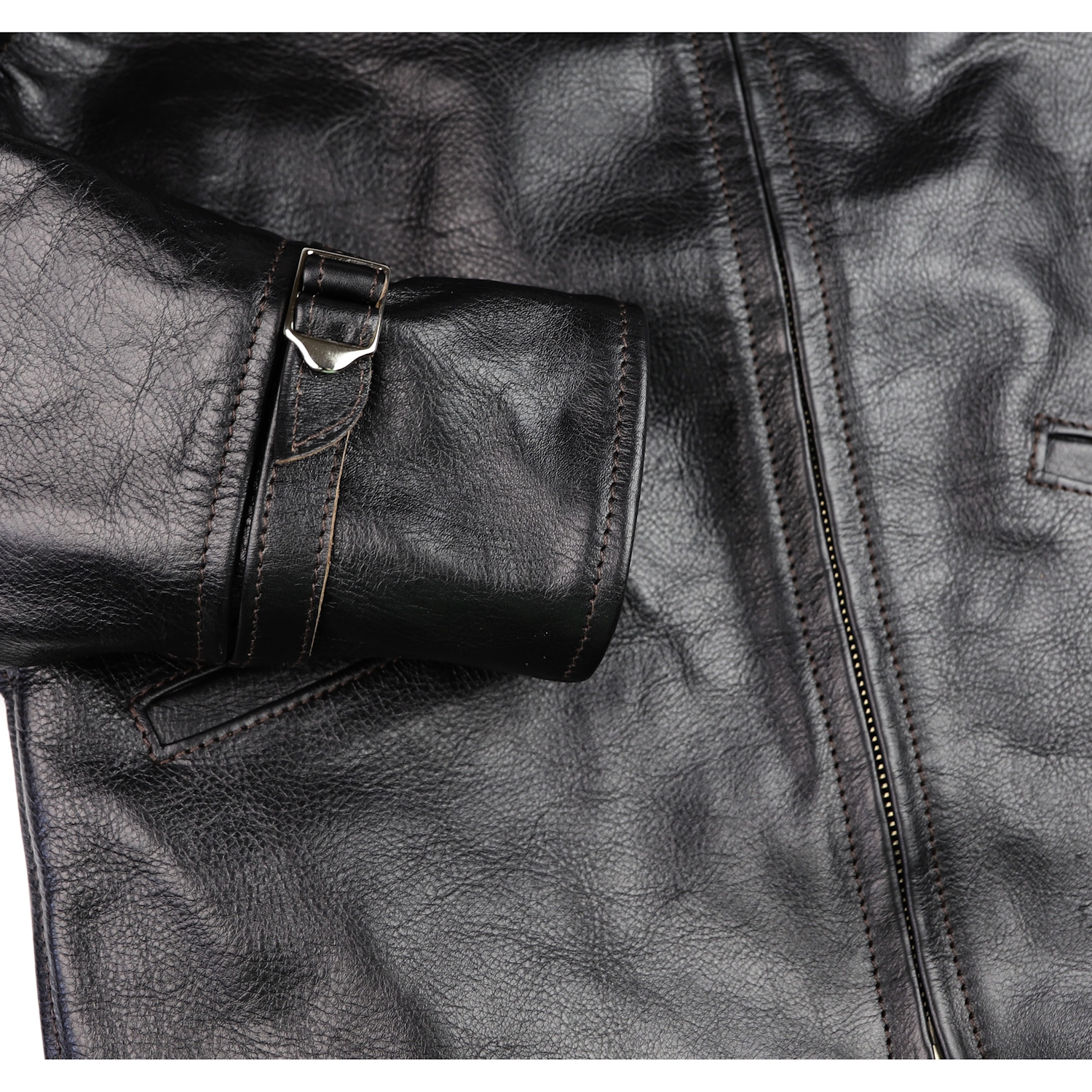 Aero Sunburst Blackened Brown Vicenza Horsehide FR22 cinch cuff.jpg