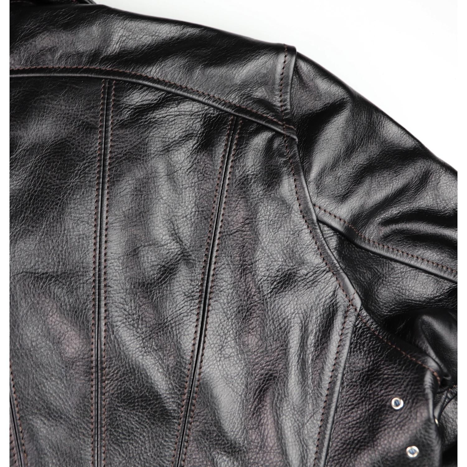 Aero Sunburst Blackened Brown Vicenza Horsehide FR22 upper back.jpg