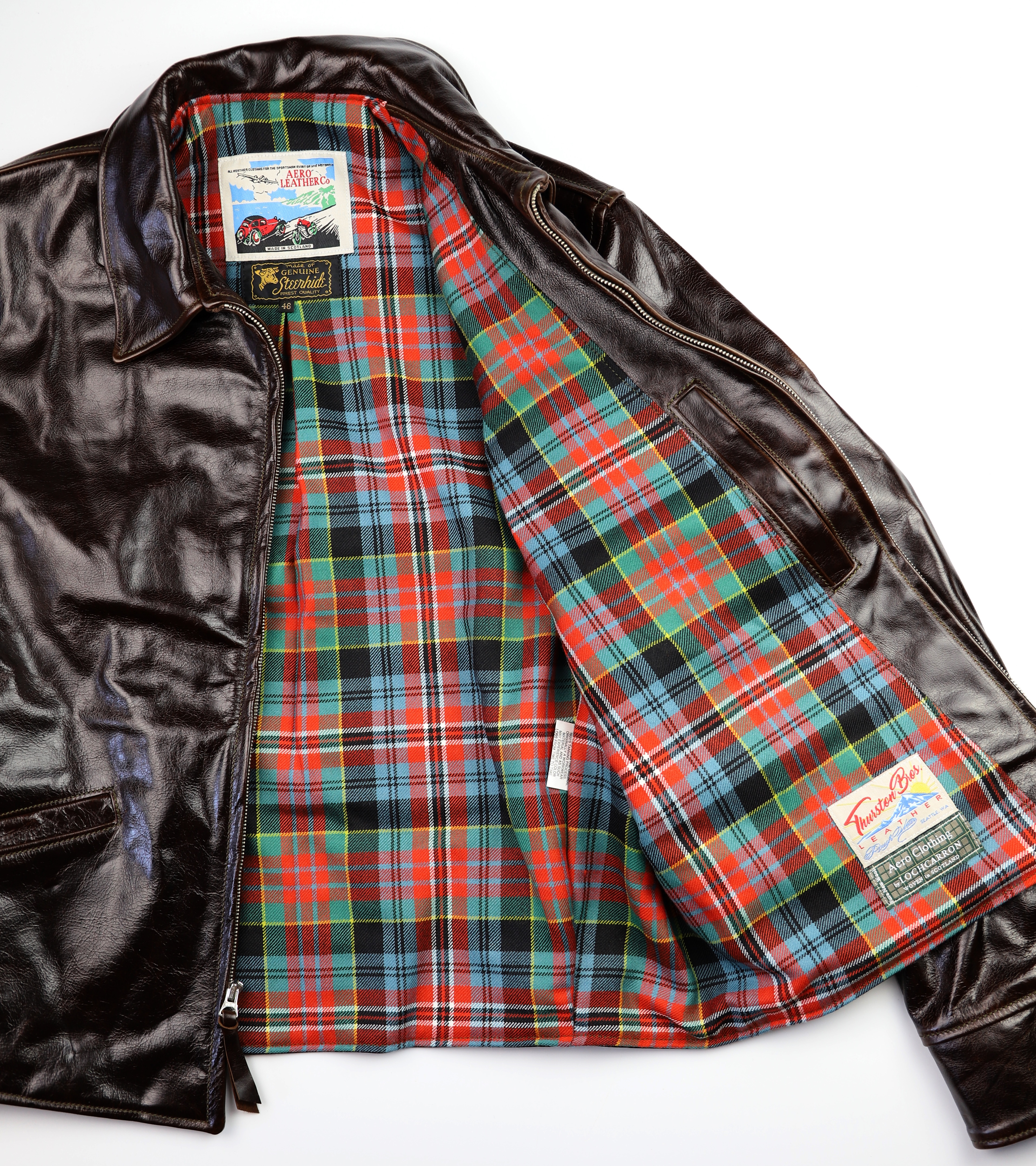 Aero Sunburst Dark Hickory Vancouver Cowhide Kidd Ancient tartan lining.jpg