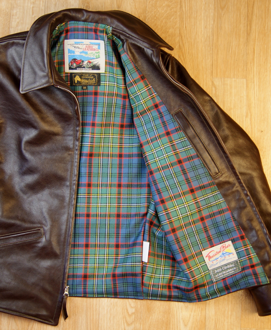 Aero Sunburst Dark Seal Vicenza Horsehide GBU Nicholson Hunting Ancient tartan lining.jpg