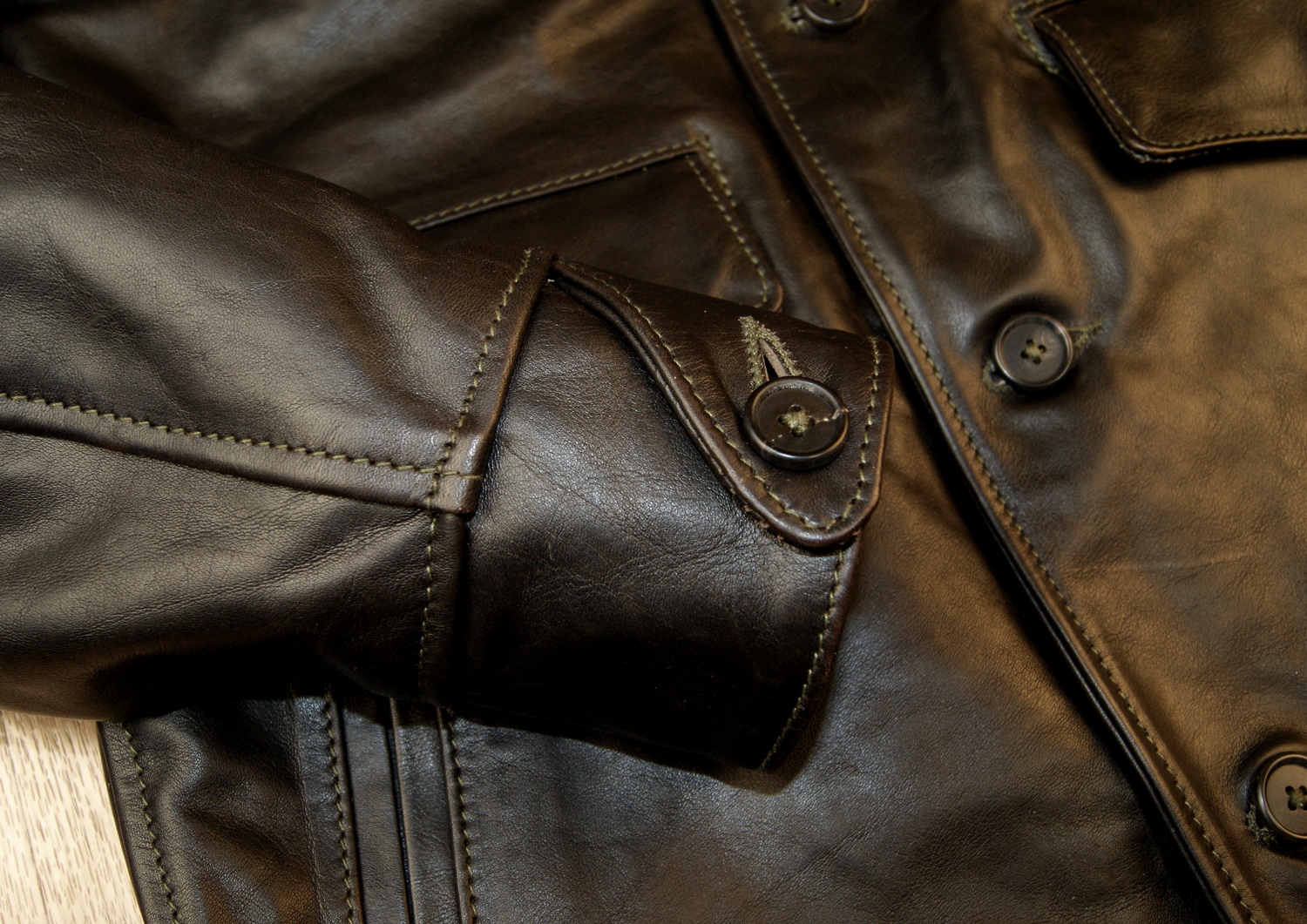 Aero Teamster Blackened Brown Vicenza Horsehide KDU cuff.jpg