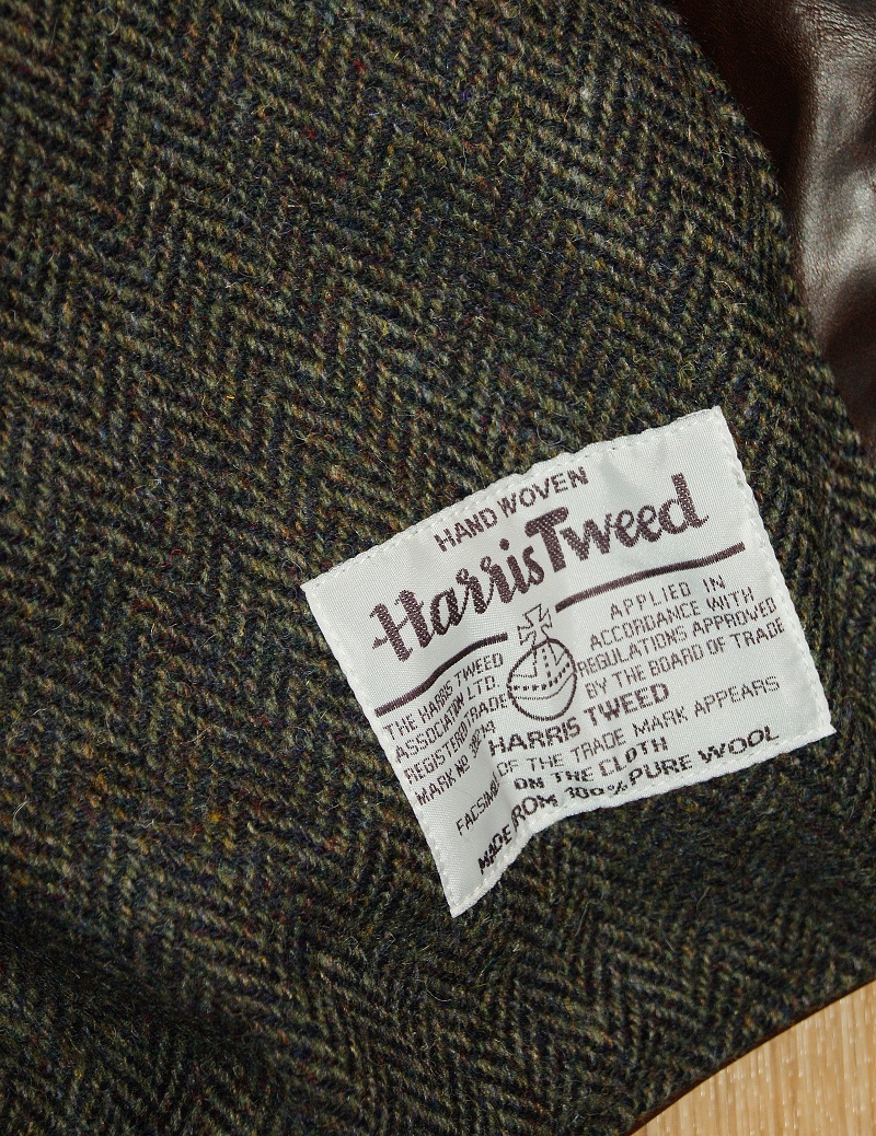 Aero Teamster Brown CXL Steerhide Harris Tweed tag.jpg