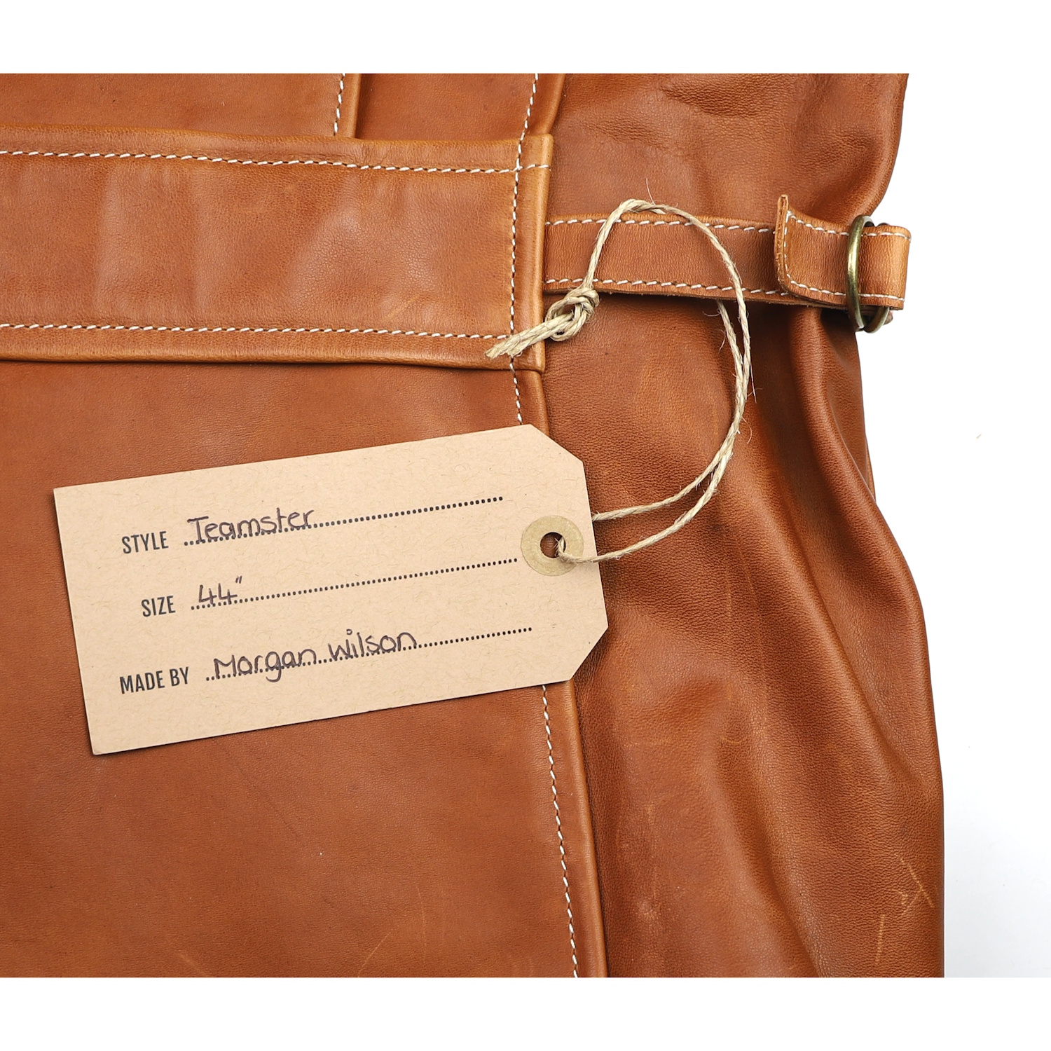Aero Teamster Cognac Pinnacle Horsehide name tag.jpg