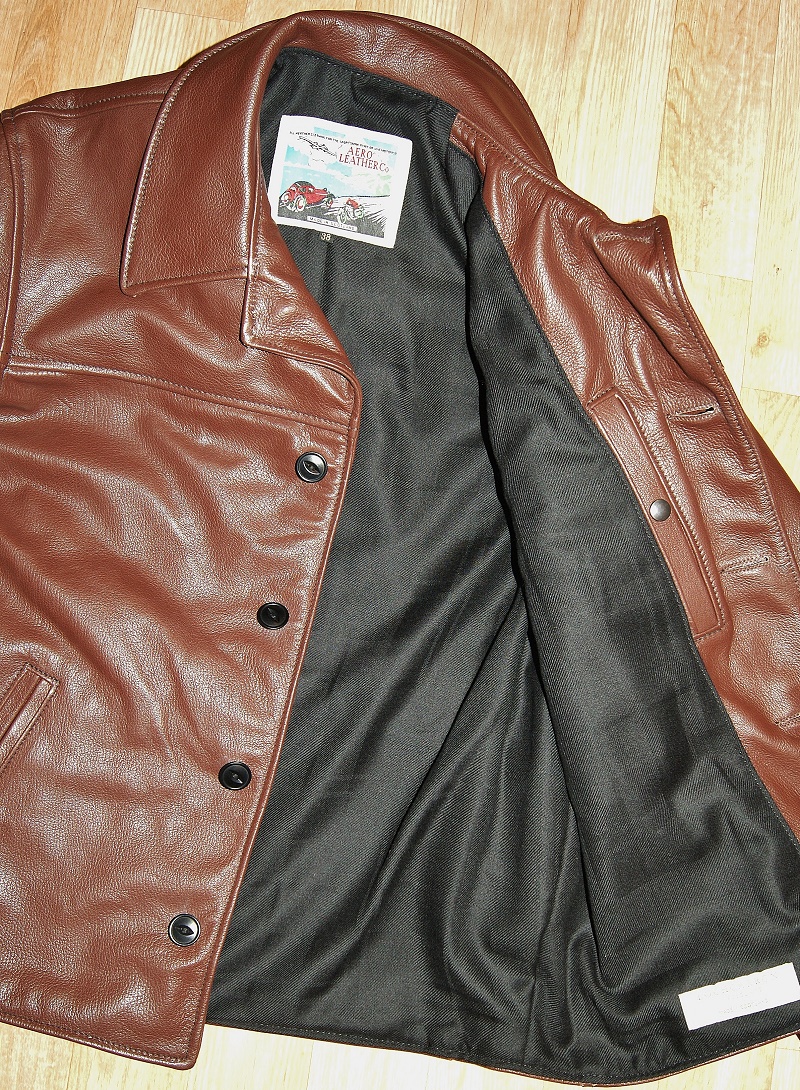 Aero Teamster Russet Goatskin Douglas Dark tartan lining.jpg