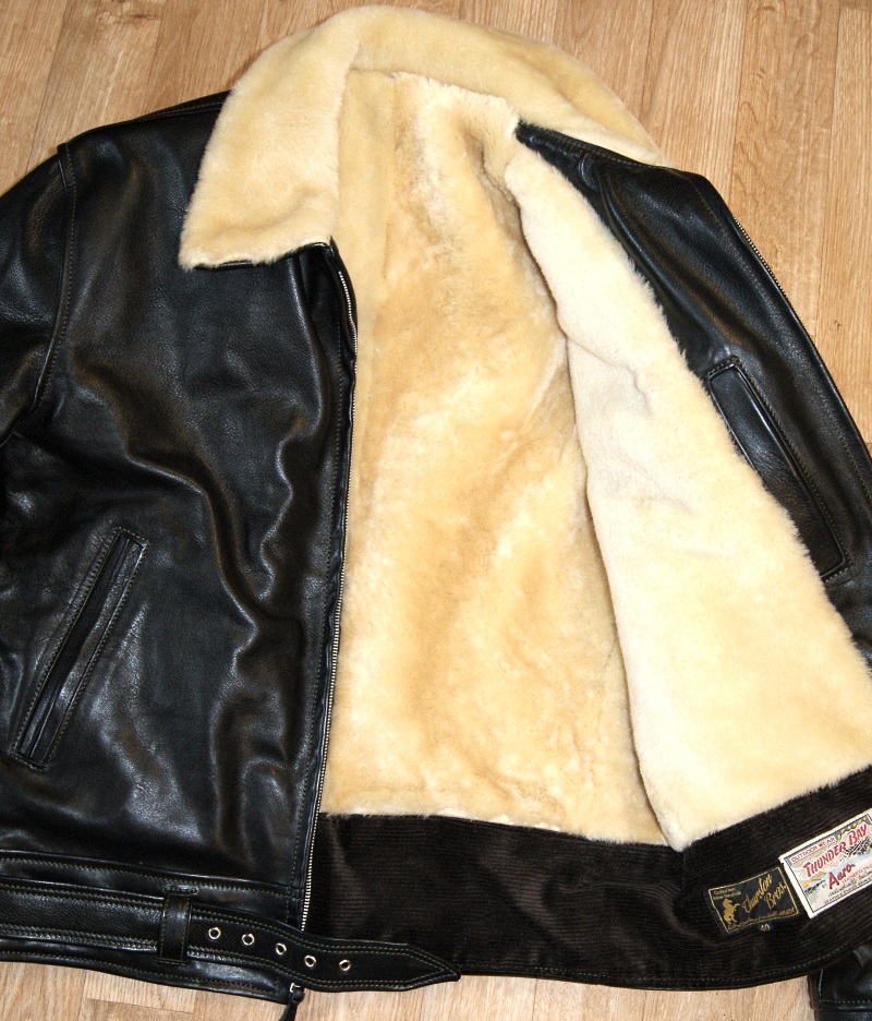 Aero Thunderbay Black Vicenza Horsehide Natural Shearling lining.jpg