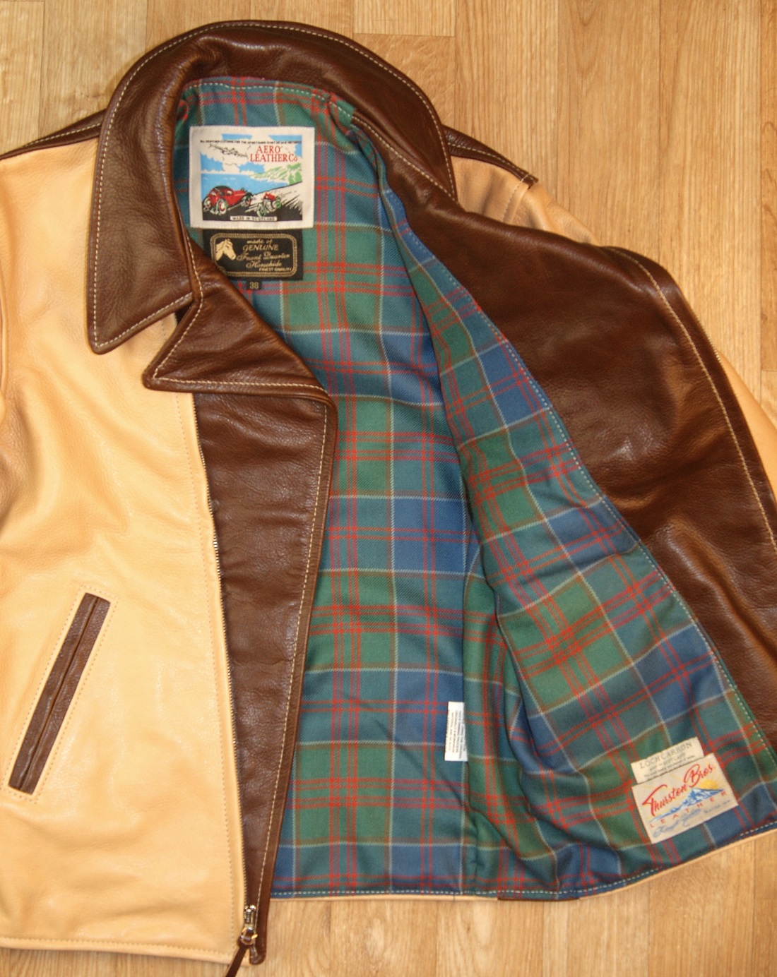 Aero Two-Tone Hooch Hauler Russet Natural Vicenza Stewart of Appin Hunting Ancient tartan.jpg