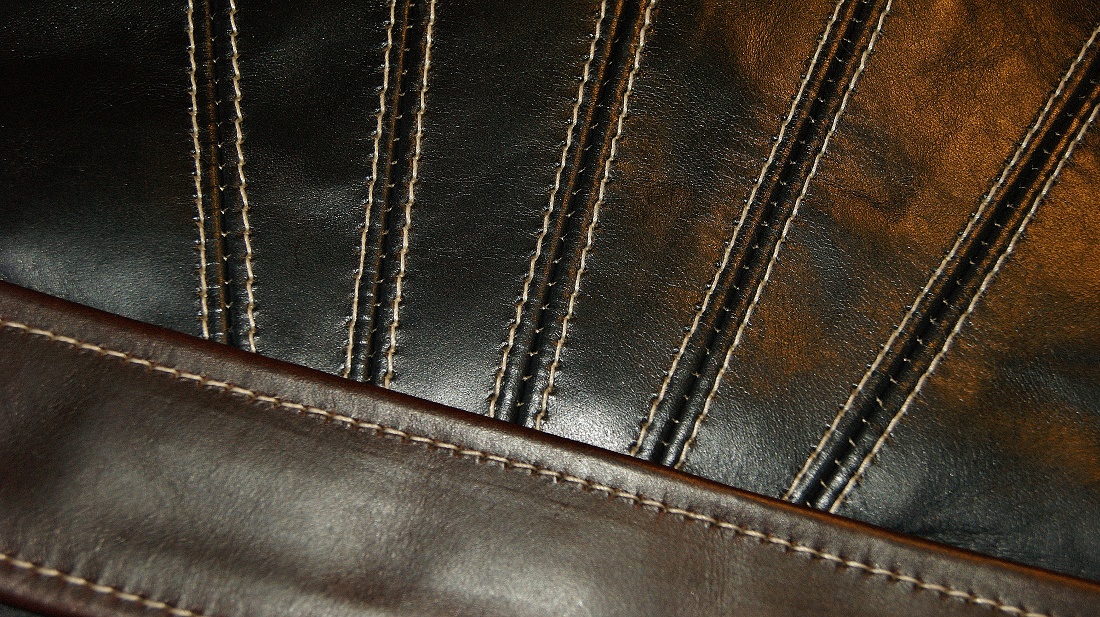 Aero Two-Tone Sunburst Black and Brown CXL FQHH stitch detail 2.jpg