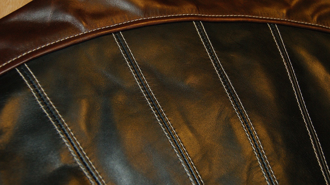 Aero Two-Tone Sunburst Black and Brown CXL FQHH stitch detail.jpg