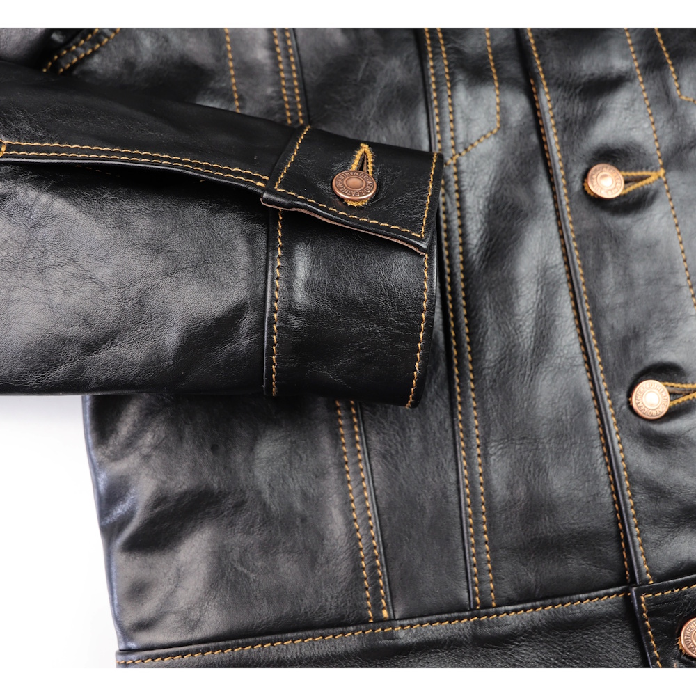 Aero Type 3 Jean Jacket Blackened Brown Vicenza Y7V cuff IG square.jpg