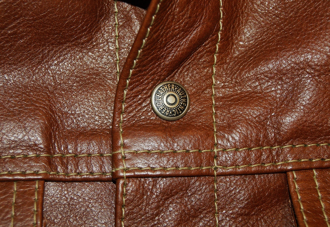 Aero Type 3 Russet Vicenza Horsehide 40 chest stitching.jpg