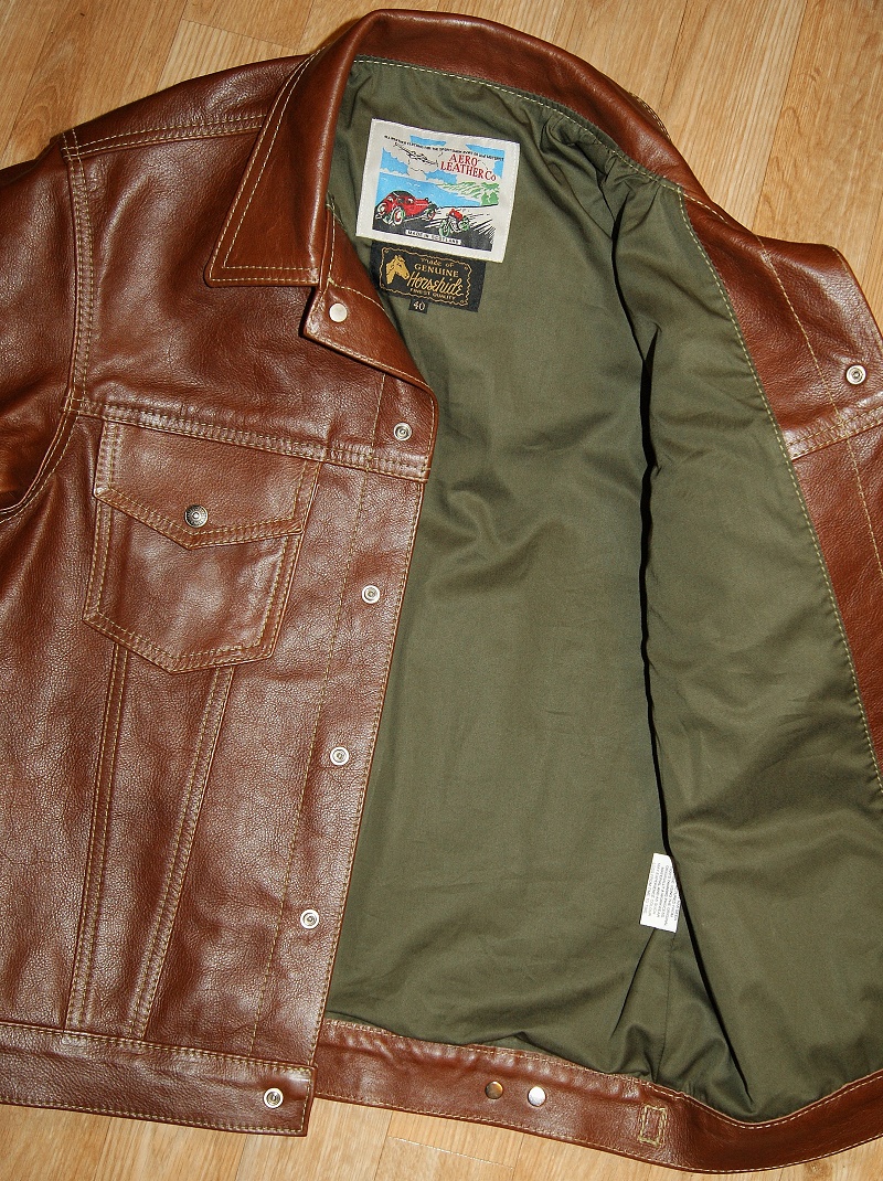 Aero Type 3 Russet Vicenza Horsehide 40 olive cotton sateen lining.jpg