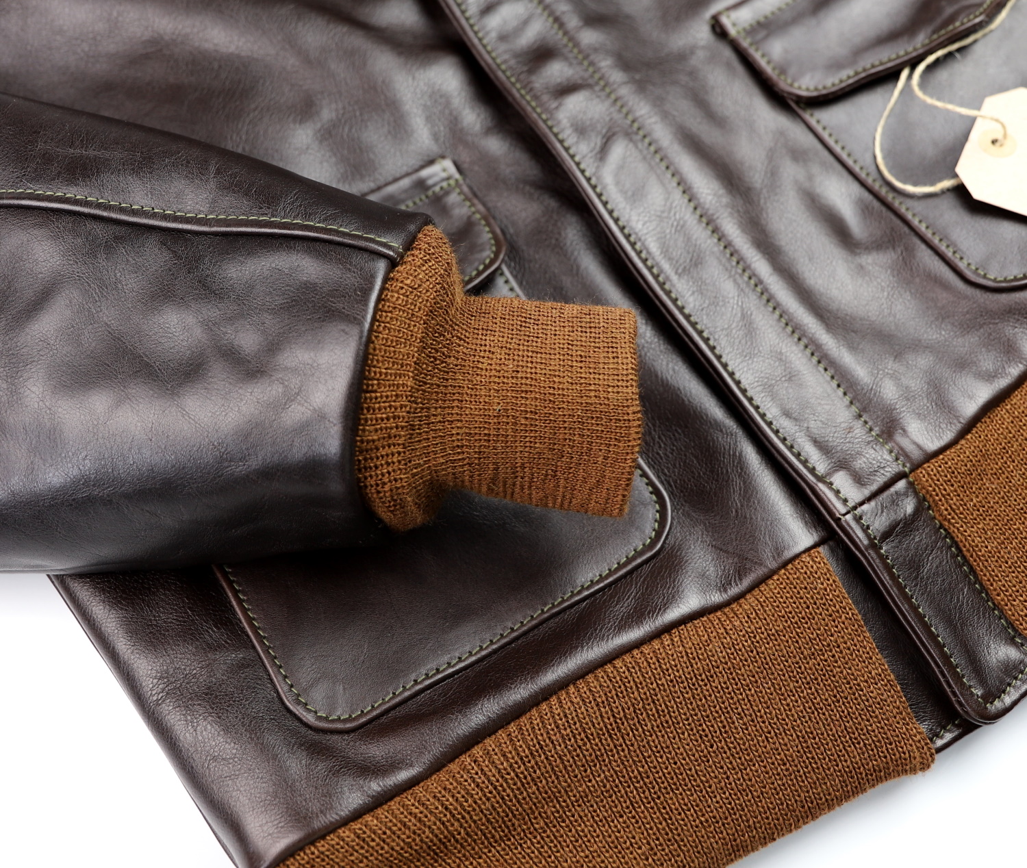 Aero Unknown Maker 1756 Dark Seal Vicenza Horsehide F8V knit cuff.jpg