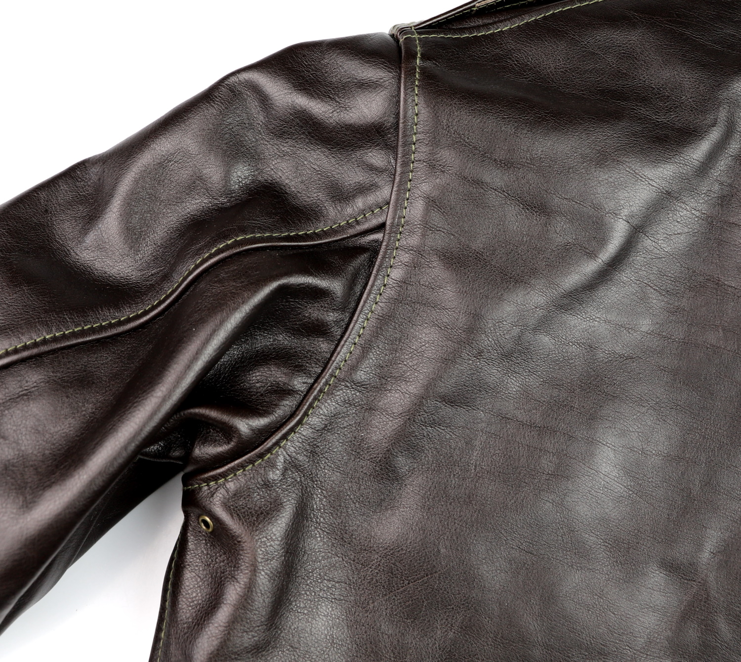 Aero Unknown Maker 1756 Dark Seal Vicenza Horsehide F8V shoulder seam.jpg