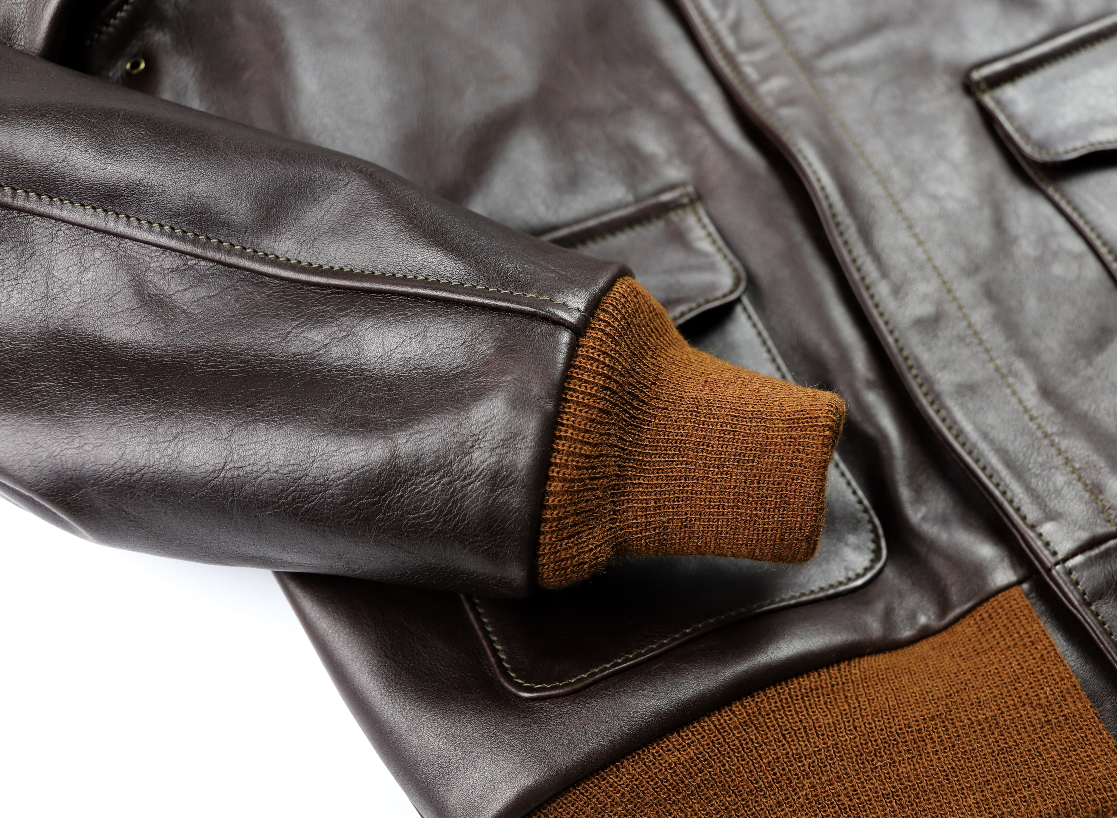 Aero Unknown Maker 1756 Dark Seal Vicenza Horsehide KR1 knit cuff.jpg