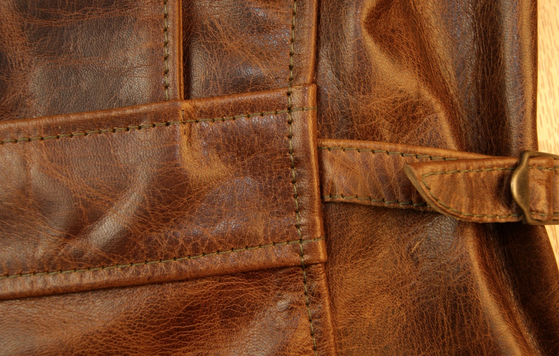 Aero Wayfarer Battered Tan Horsehide side strap.jpg