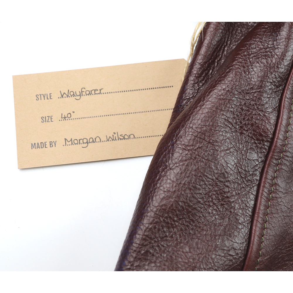 Aero Wayfarer Cordovan Vicenza horsehide name tag.jpg