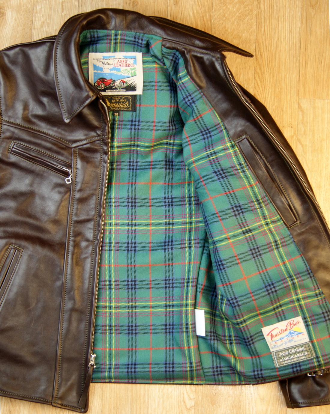 Aero Wayfarer Dark Seal Vicenza Horsehide EN4 Kennedy Ancient tartan lining.jpg