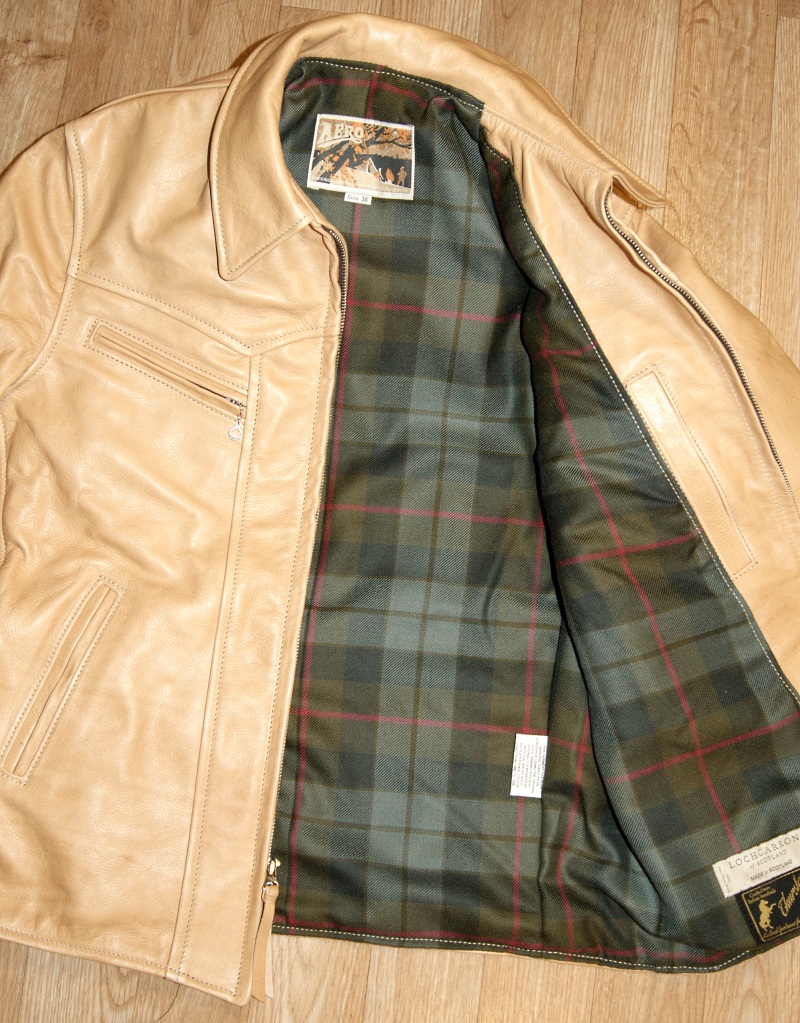 Aero Wayfarer Natural Vicenza Horsehide 38 ***n Weathered tartan lining.jpg