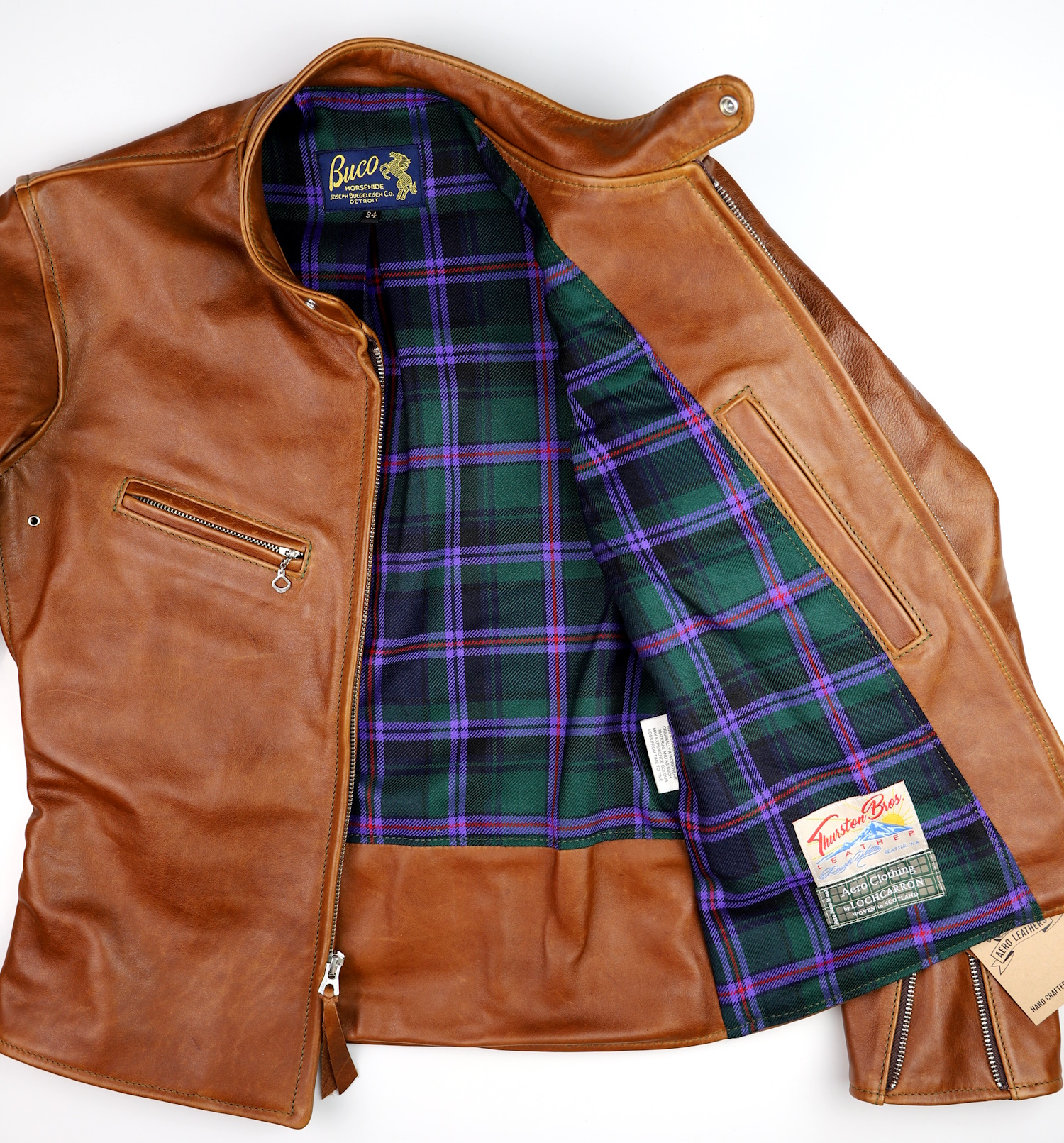 Aero Women's Board Racer Cognac Pinnacle Cooper Modern tartan lining.jpg