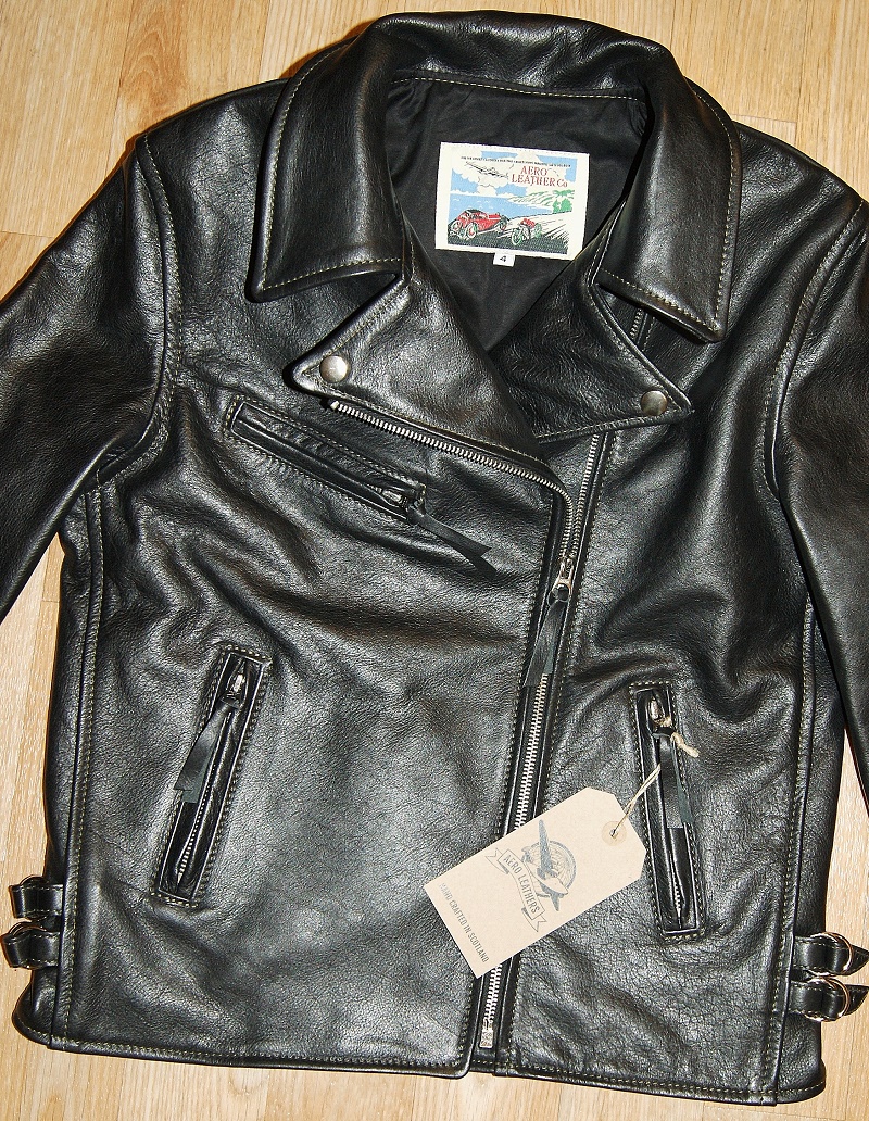 Aero Women's Motorcycle Jacket Black Vicenza Horsehide front.jpg