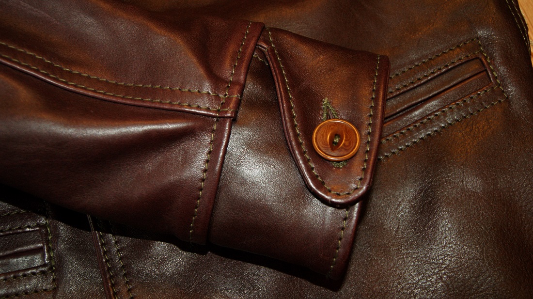 Aero Work Coat Cordovan Vicenza Cuff Detail.jpg