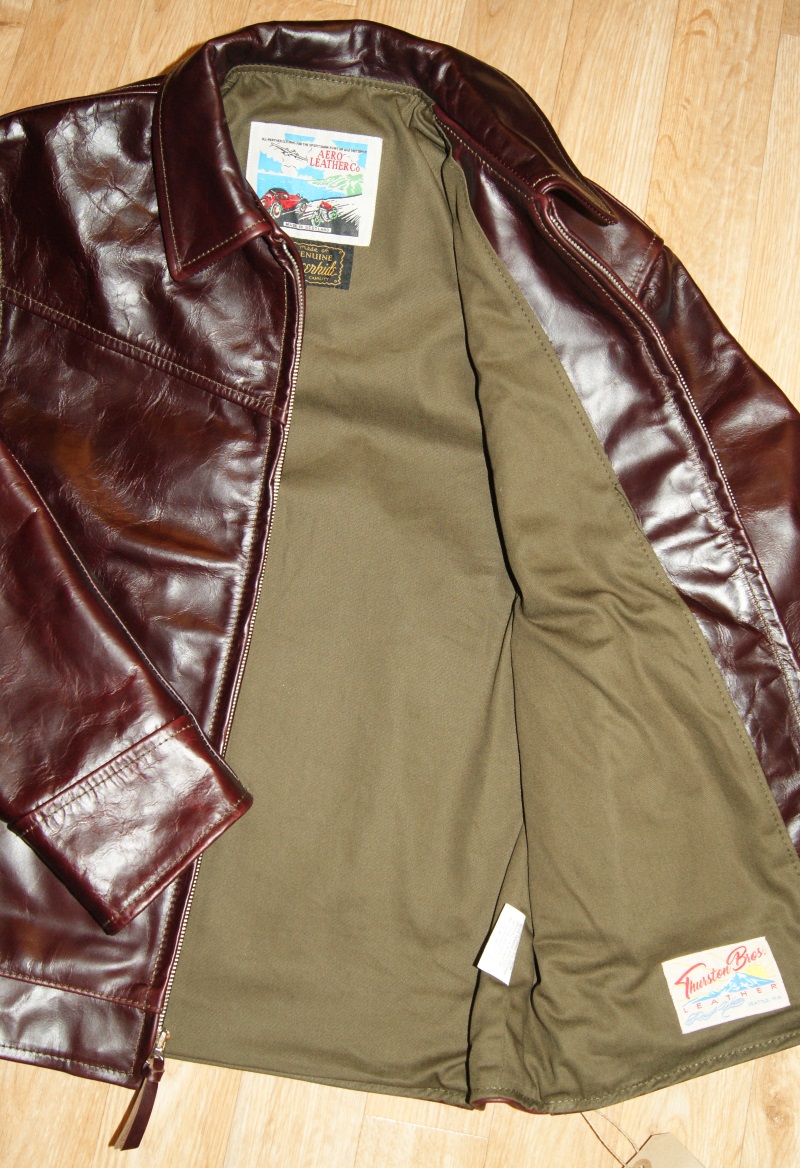 Aero Zip-Sleeve Highwayman Cordovan CXL Steerhide olive drill lining.jpg