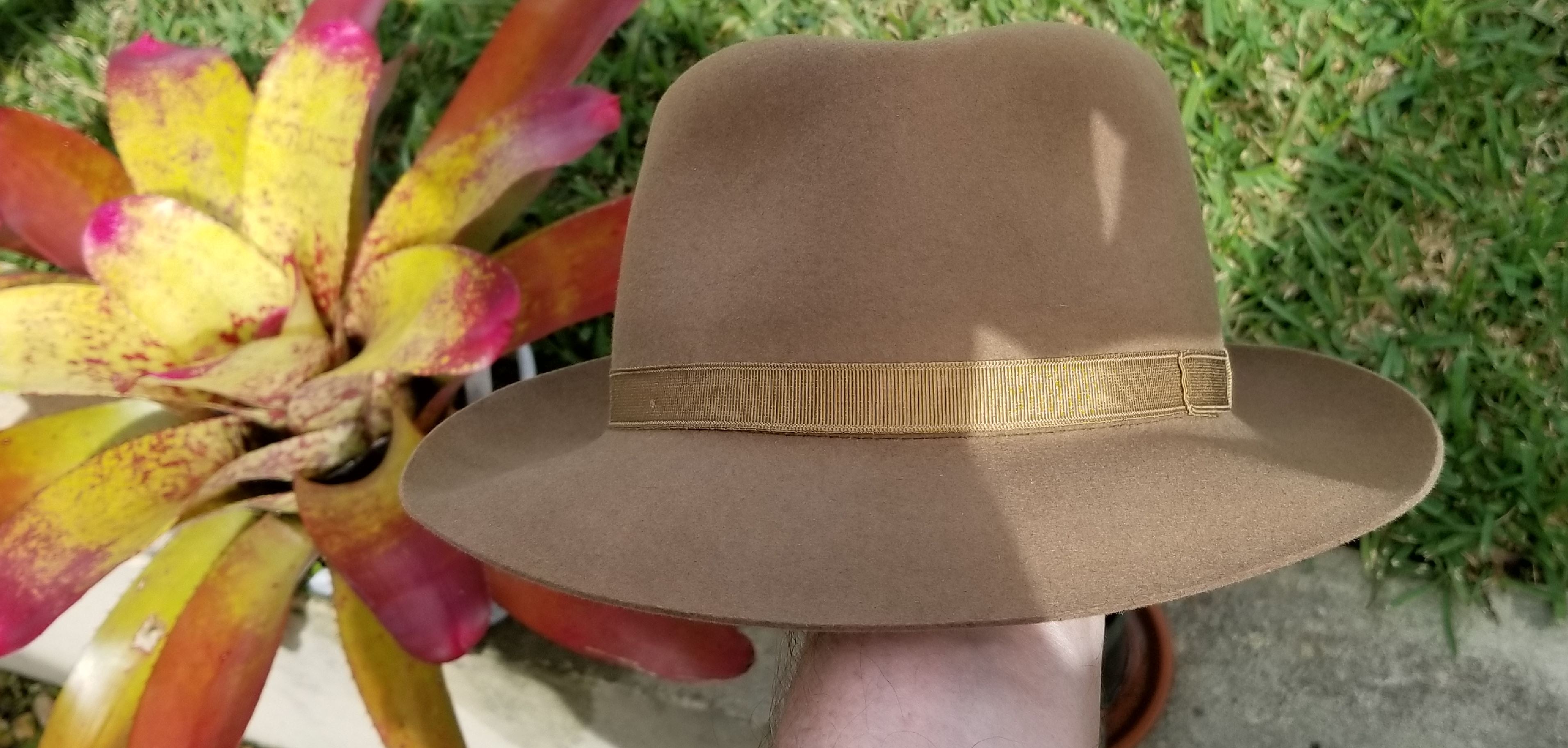 Borsalino Calvino Open Crown Fedora $160 f (4).JPG