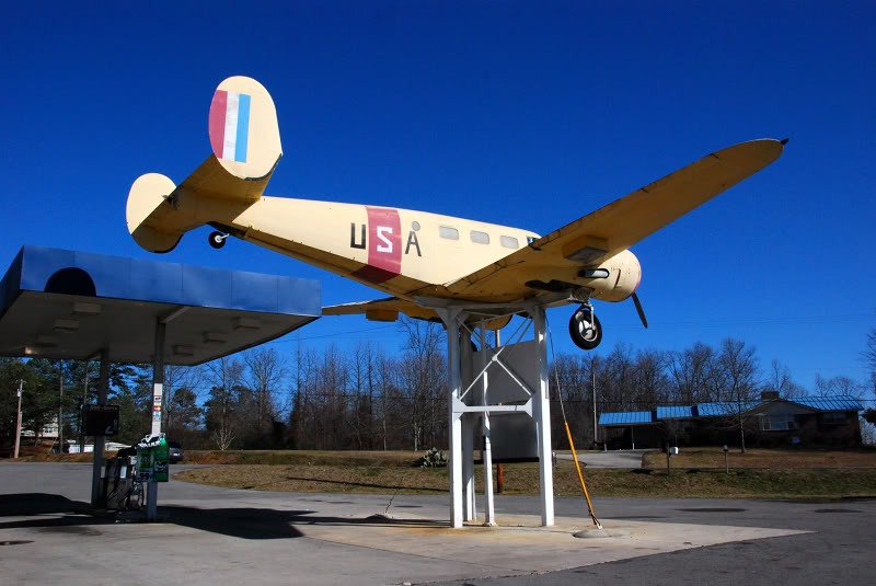 Cullman, Alabama. The guy who mounted this 1939 Beechcraft 1.jpg