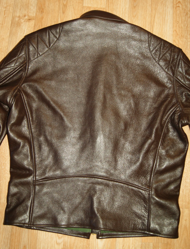 Custom Vanson Comet PLU-3 Quilted Dark Brown Cowhide back.jpg