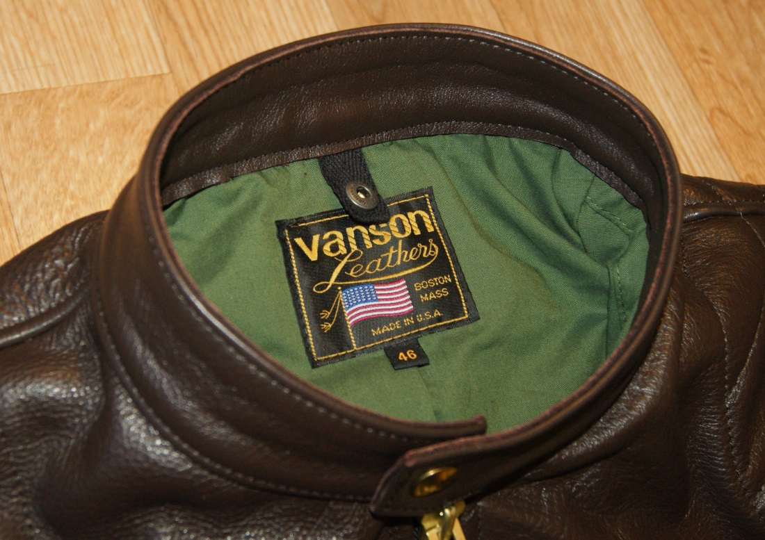 Custom Vanson Comet PLU-3 Quilted Dark Brown Cowhide tag.jpg