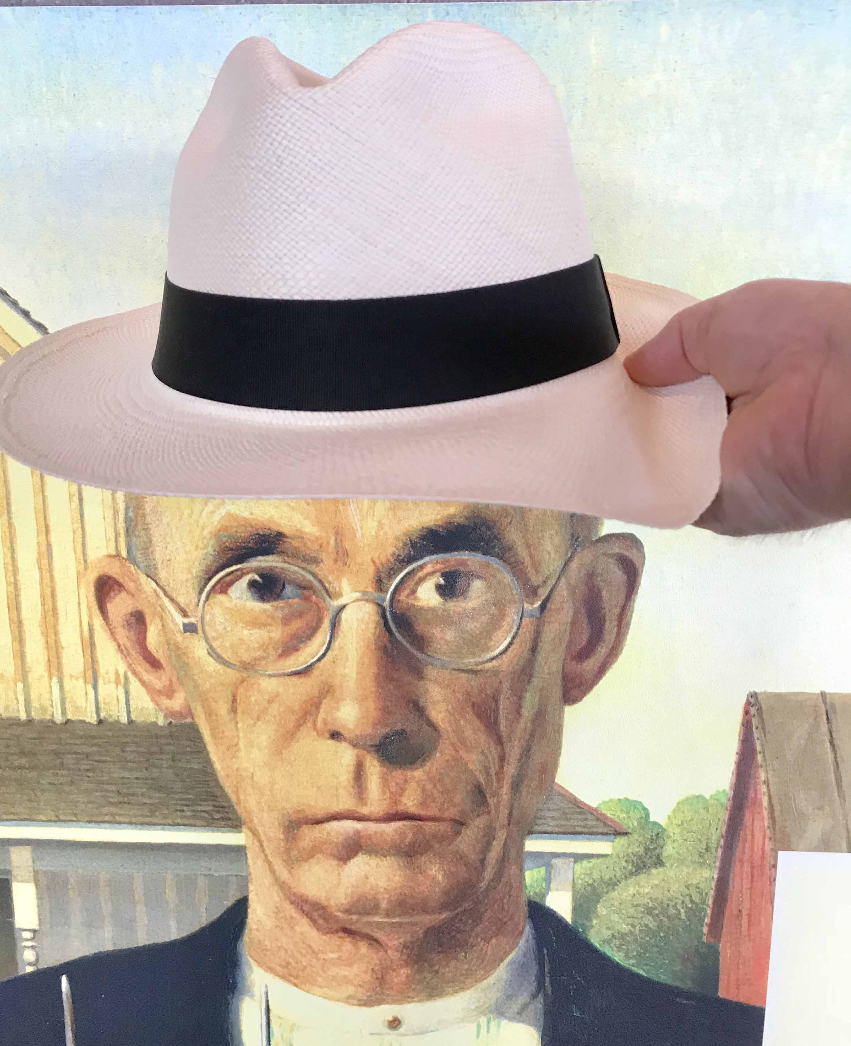 My white straw fedora and American Gothic.jpg