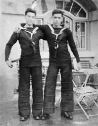 RN -- Seamen in No. 1 dress showing symmeric horiz creases in trousers.jpg