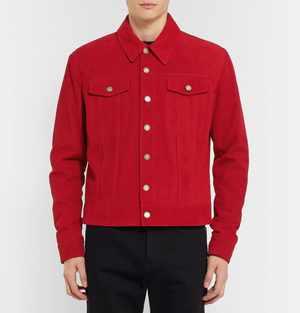 Saint Lauren Red Suede Jacket.jpg