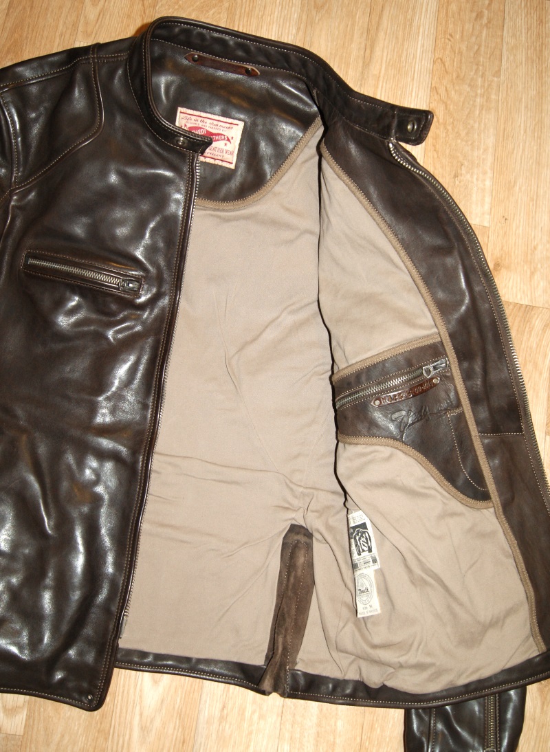 Thedi Cafe Racer Brown Cowhide tan cotton lining.jpg