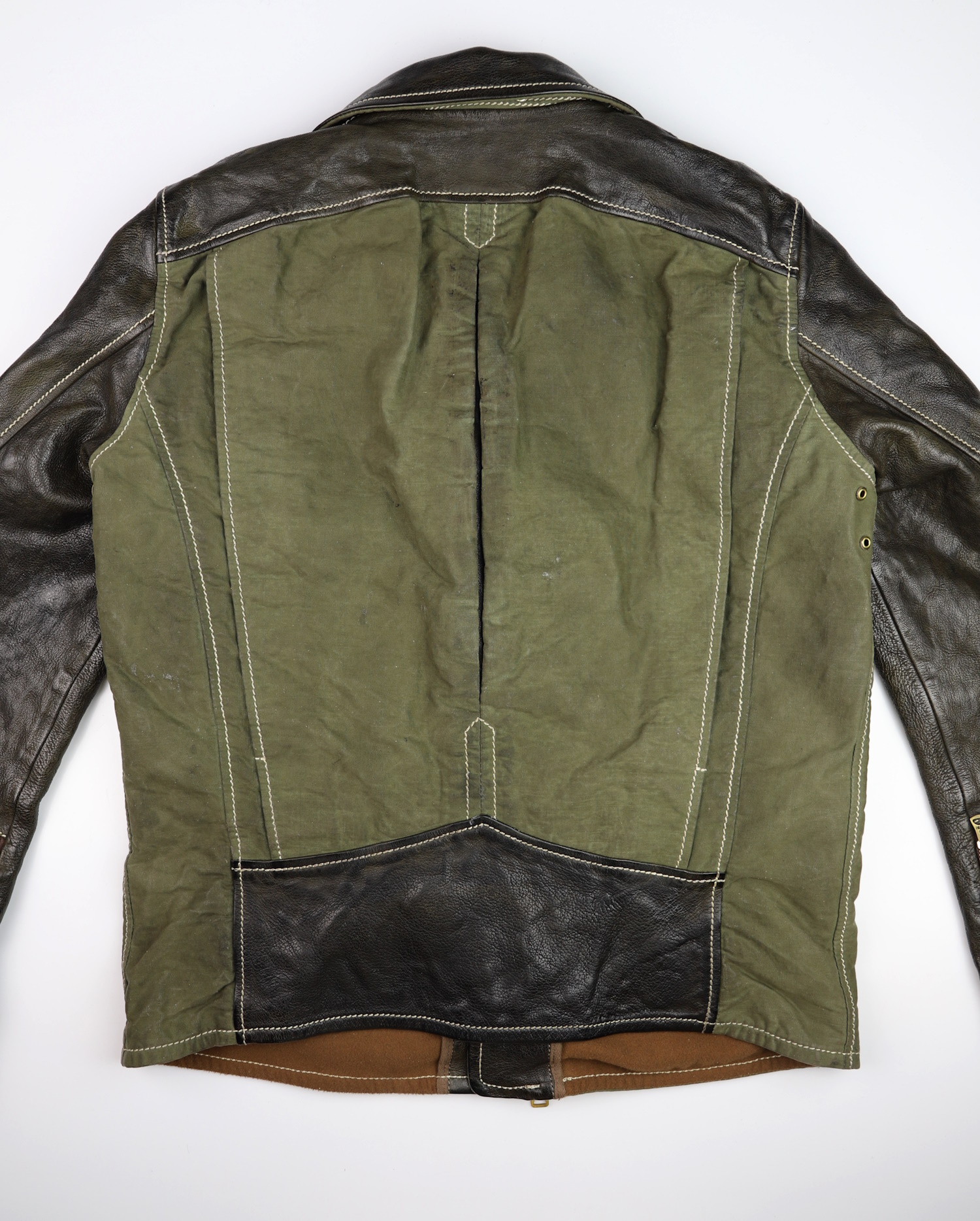 Thedi Canvas and Olive Goatskin Crosszip back.jpg