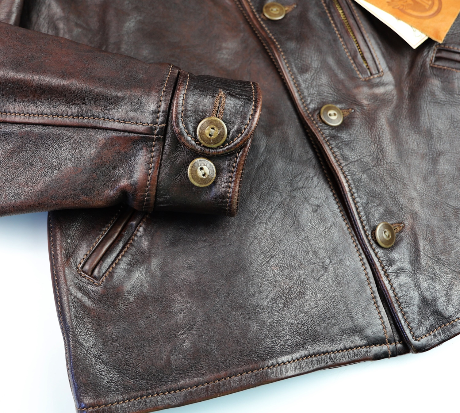 Thedi Hektor Chestnut Bruciato Horsehide button cuff.jpg