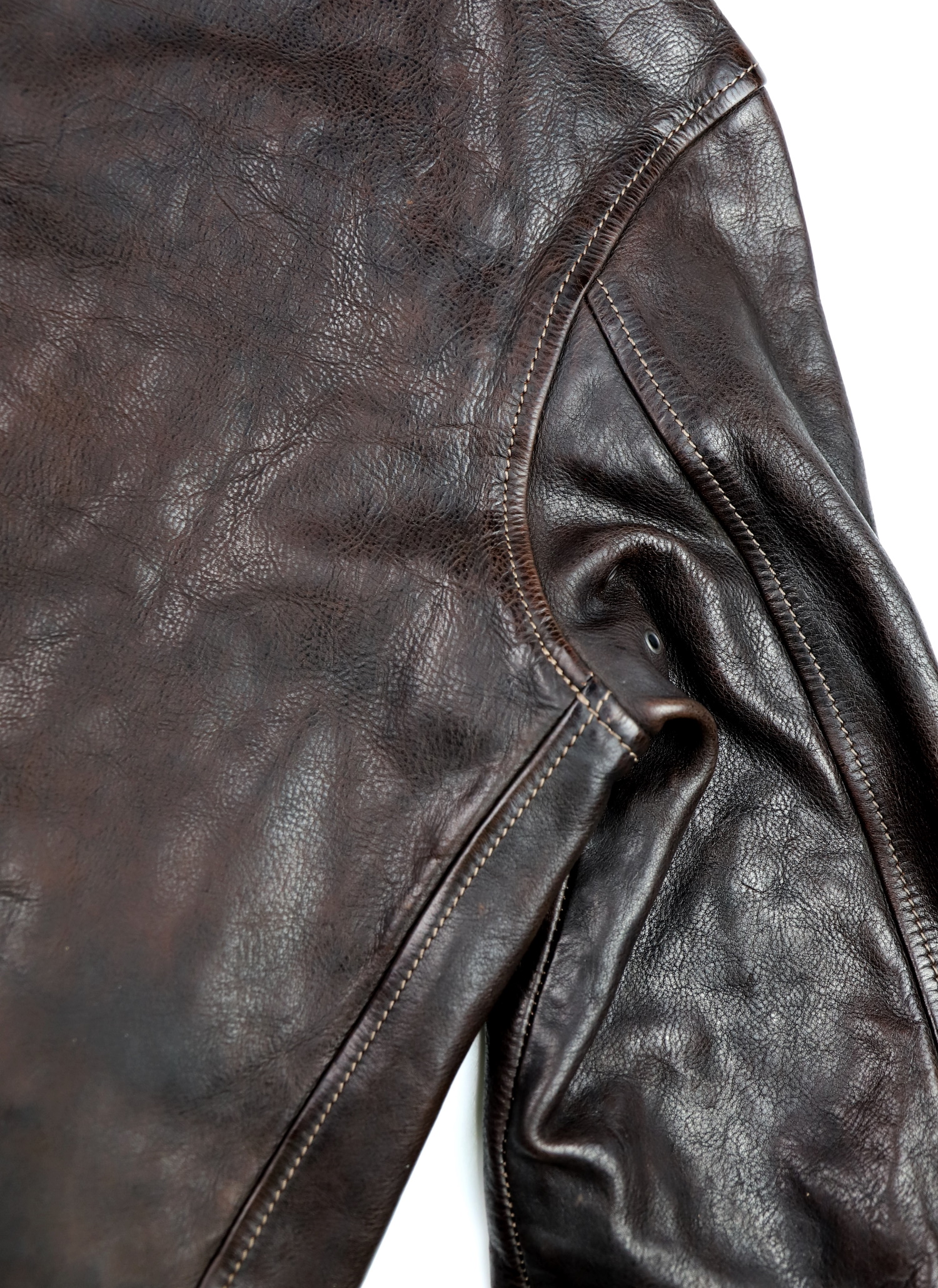 Thedi Markos Zip-Up Shawl Collar Brown Canneto Cowhide L1 shoulder.jpg