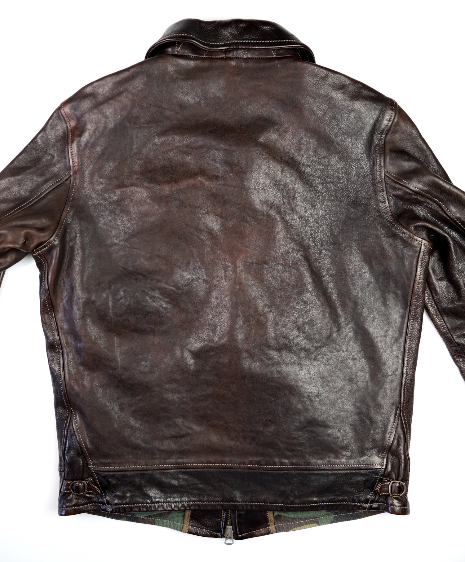 Thedi Markos Zip-Up Shawl Collar Brown Canneto Cowhide XL1 back.jpg