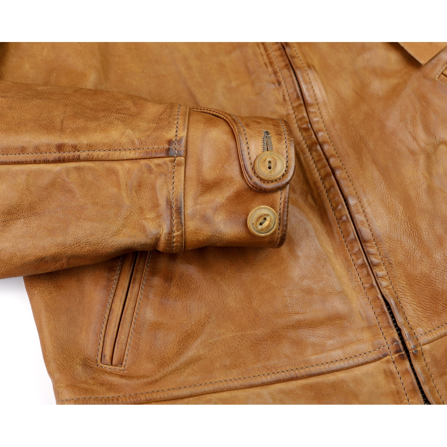 Thedi Markos Zip-Up Shawl Collar Cuoio Buffalo Small button cuff IG square.jpg
