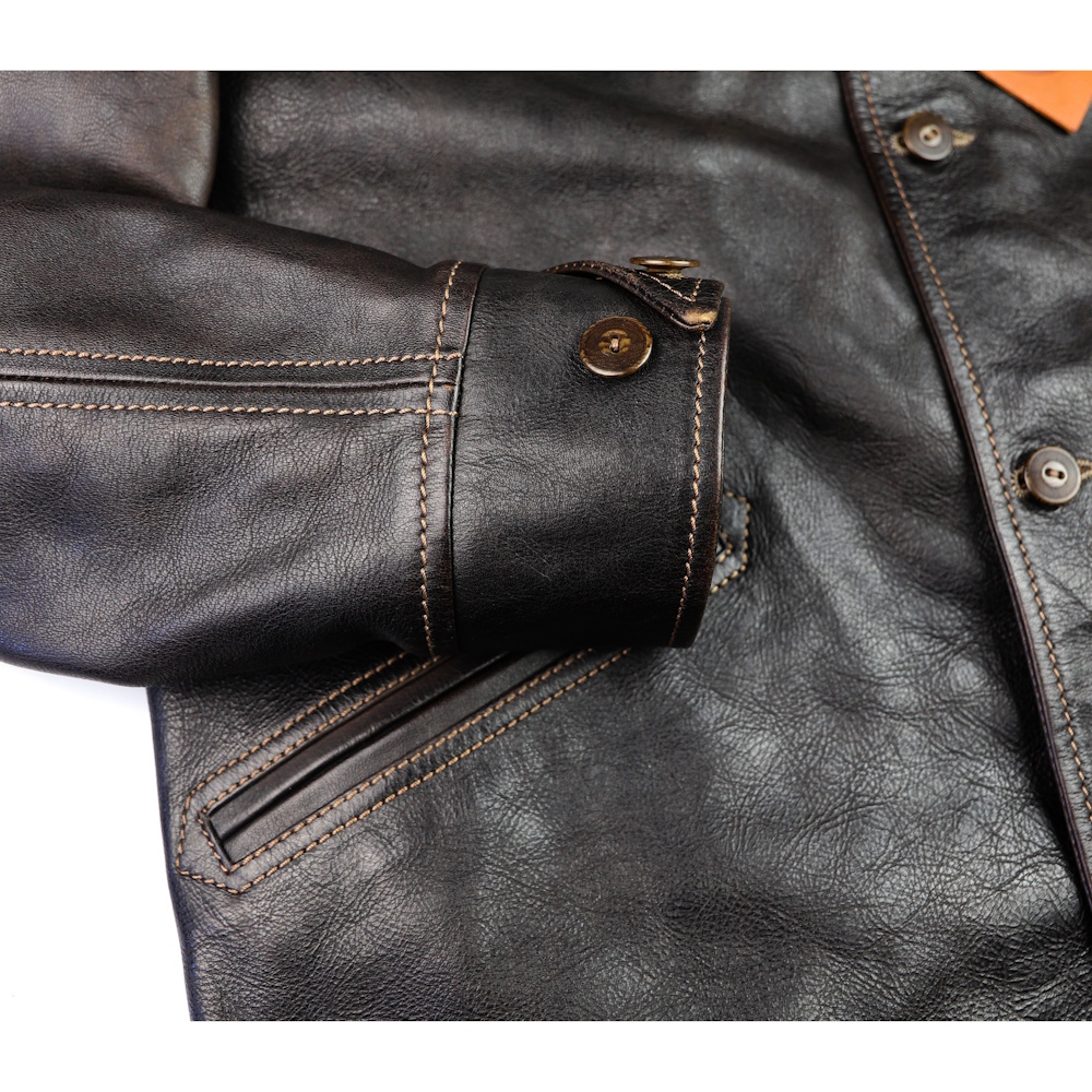 Thedi Metropolis Dark Chestnut Bruciato BR1 button cuff.jpg