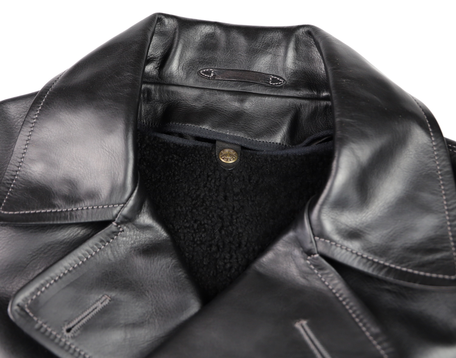 Thedi Peacoat Black Italian Horsehide collar.jpg