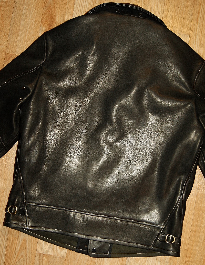 Thedi Shawl Collar Jacket Black Cowhide back.jpg