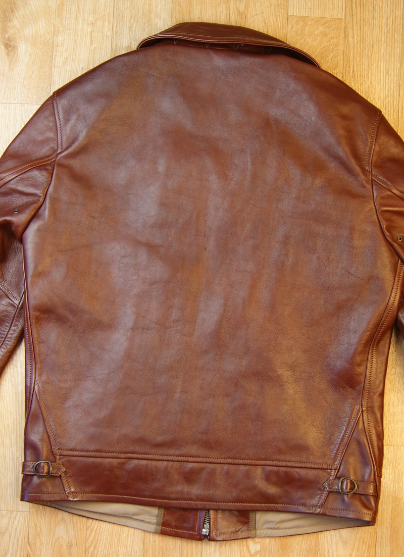 Thedi Zip-Up Shawl Collar Russet Horsehide back.jpg