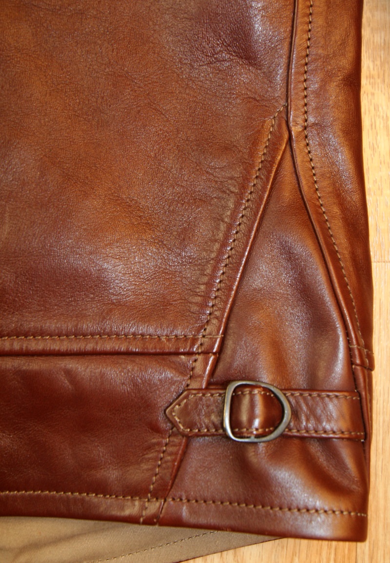 Thedi Zip-Up Shawl Collar Russet Horsehide side cinch.jpg