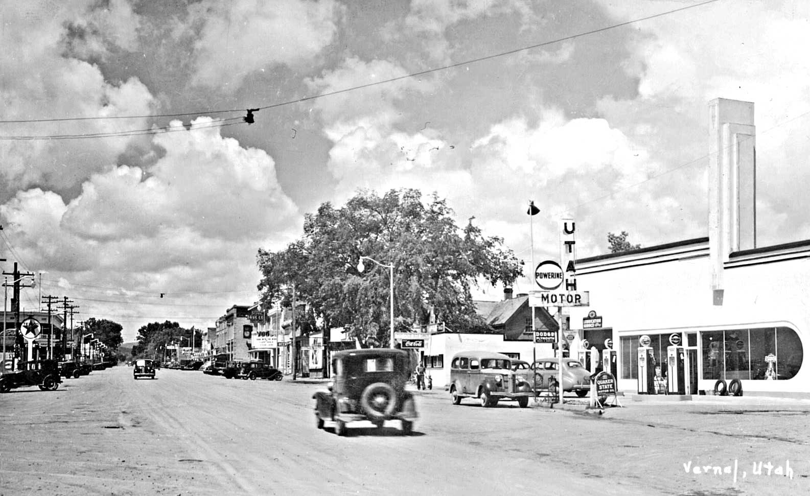 Utah-Motor-Dodge-and-Plymouth-Agency-Powerine-and-Texaco-Stations-late-1930s.jpg