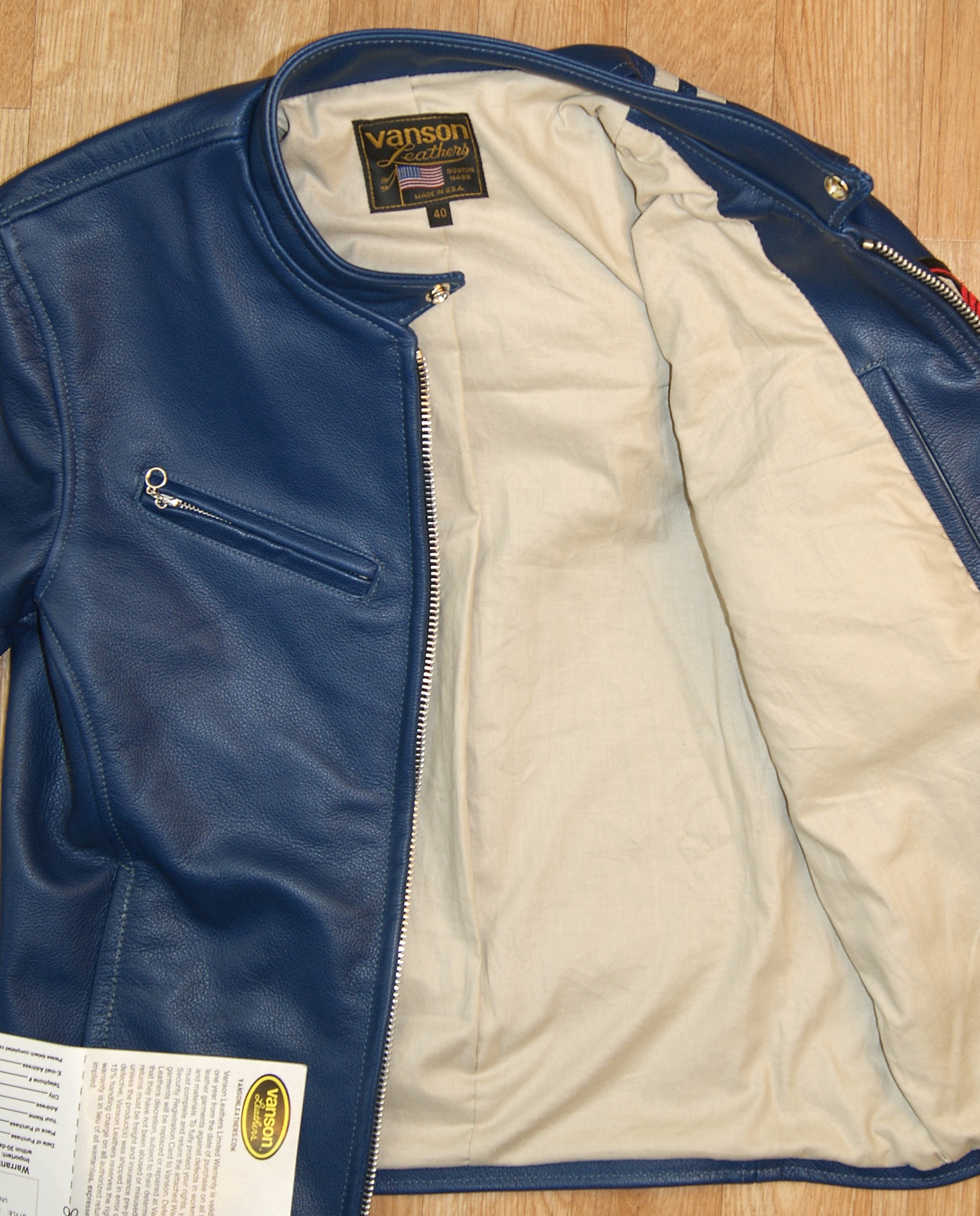 Vanson custom Comet Blue tan cotton lining.jpg